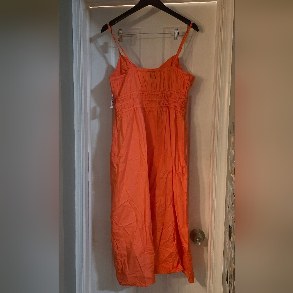 Old Navy Pink Orange Fit and Flare Dress - Picture 3 of 4